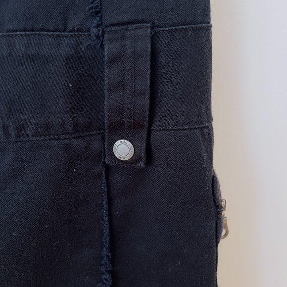 EDC by Esprit Thrashed Black Punk Goth Mini Dress Sz Small Zipper Frayed Rocker - Picture 5 of 15